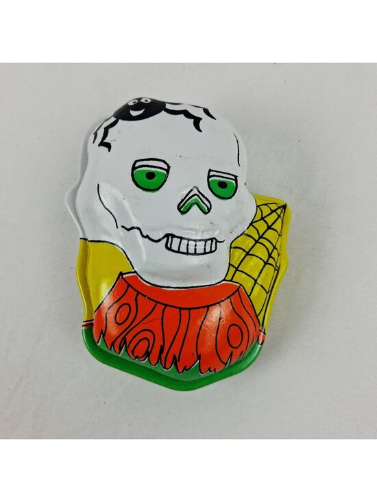 Unbranded Other - Halloween 3D Skull Corn Cob Molded Treat Candy Container Spider & Web 80's